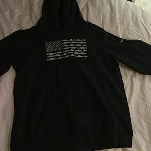 Men's PFG columbia Fish Flag Hoodie size large